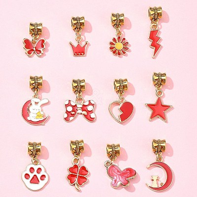 12Pcs Alloy Enamel Pendant PALLOY-FS00003-1