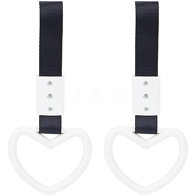 2Pcs ABS Plastic Heart Rear Bumper Warning Handle Ring HJEW-SP0001-49D-1
