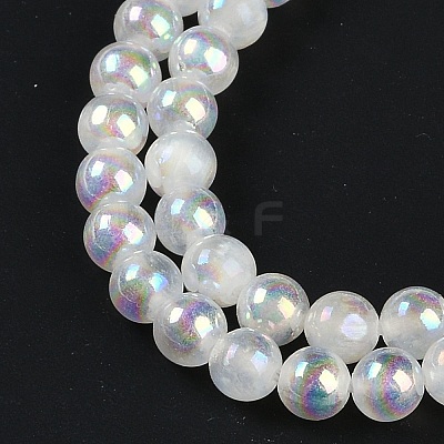 Plating Natural Selenite Beads Strands G-G120-A01-01-1