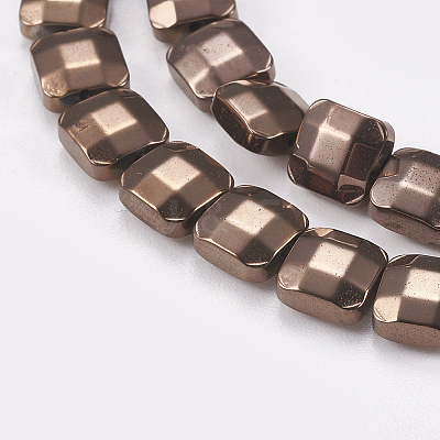 Electroplated Non-magnetic Synthetic Hematite Beads Strands G-P367-E-1
