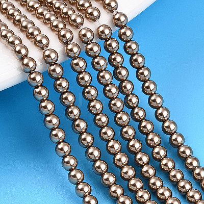 Baking Paint Pearlized Glass Pearl Bead Strands HY-N002-3mm-A06-1