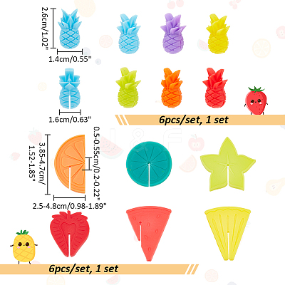 2 Sets 2 Style Silicone Wine Glass Charms AJEW-NB0005-70-1