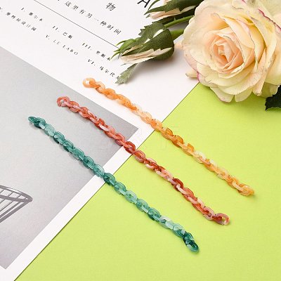 Handmade Opaque Acrylic Cable Chains AJEW-JB00767-1