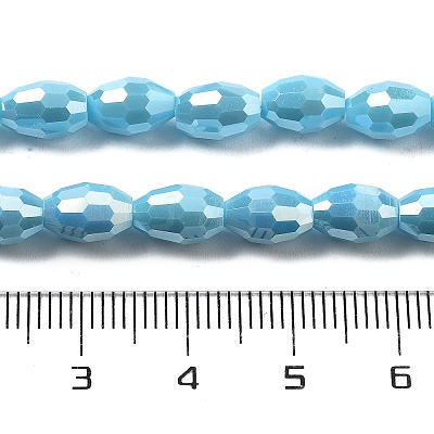 Electroplate Glass Beads Strands EGLA-A037-P6x8mm-B06-1