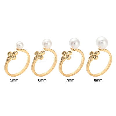 Brass Micro Pave Clear Cubic Zirconia Peg Bails Cuff Finger Ring Settings X-KK-S360-014-NF-1
