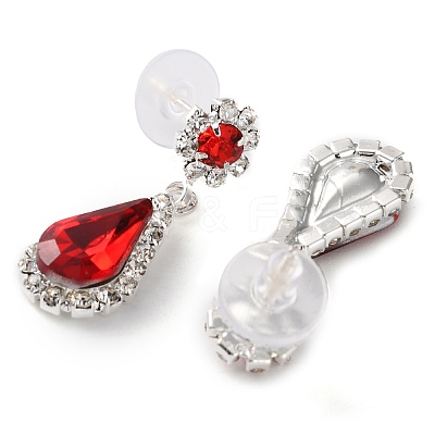 Teardrop Alloy Rhinestone Necklaces & Stud Earring Sets for Women SJEW-U001-01P-03-1