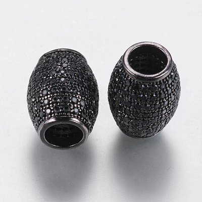 Brass Micro Pave Cubic Zirconia Beads ZIRC-G132-20B-1