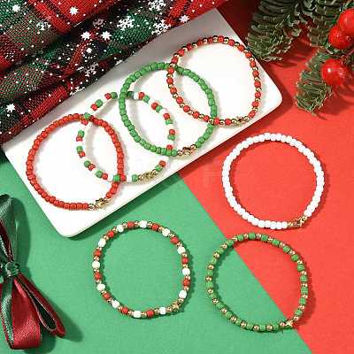 7Pcs Glass Seed Bead Bracelets BJEW-FS00031-1