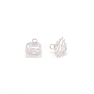 Spiral Bead Cage PALLOY-WH0092-63-1