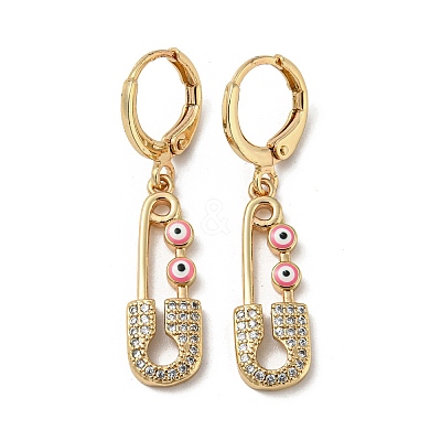 Golden Brass Dangle Leverback Earrings EJEW-L269-016G-09-1