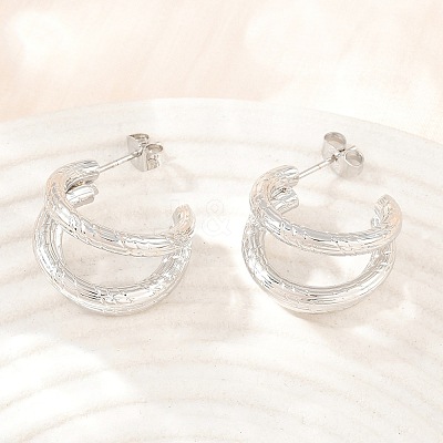 304 Stainless Steel Stud Earrings for Women SA-CBAB549-07P-1