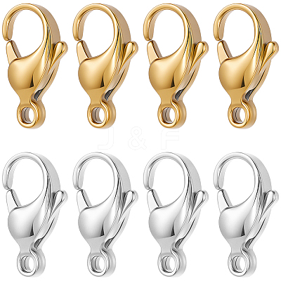 12Pcs 2 Colors 316 Stainless Steel Lobster Claw Clasps STAS-BBC0007-37-1