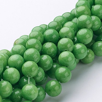 Natural Mashan Jade Round Beads Strands X-G-D263-8mm-XS17-1