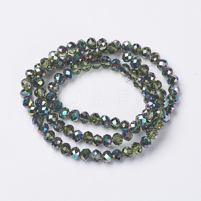Electroplate Transparent Glass Beads Strands EGLA-A034-T4mm-Q17-1