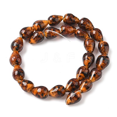 Handmade Gold Sand Lampwork Beads Strands LAMP-Q045-08A-03-1