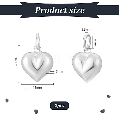 925 Sterling Silver Peach Heart Charms FIND-PH0021-55B-1