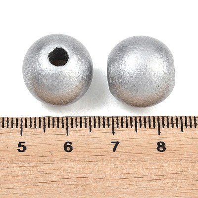 Spray Painted Wood European Beads WOOD-G029-08A-1