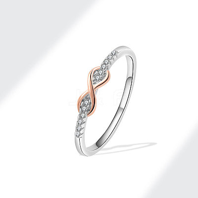 Brass Micro Pave Cubic Zirconia Finger Rings for Women FS-WGAD63B-03-1