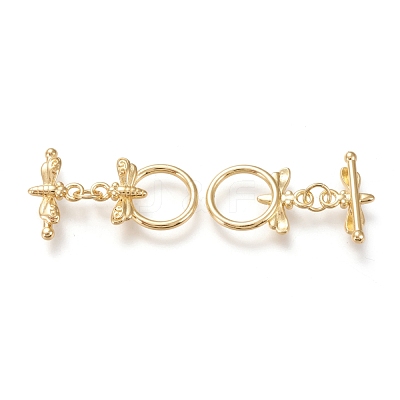 Brass Toggle Clasps X-KK-F820-06G-1
