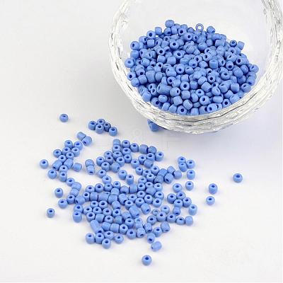 8/0 Opaque Colours Round Glass Seed Beads X-SEED-A010-3mm-43B-1