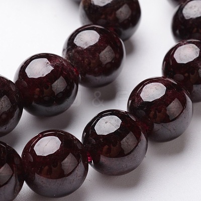 Round Natural Garnet Beads Strands X-G-D751-10mm-1