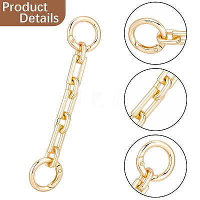 3Pcs 3 Styles Alloy Rectangle Link Bag Extender Chains PURS-BBC0001-06-1