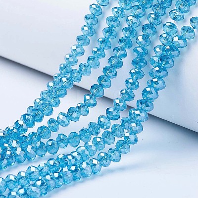 Electroplate Glass Beads Strands X-EGLA-A034-T8mm-A13-1