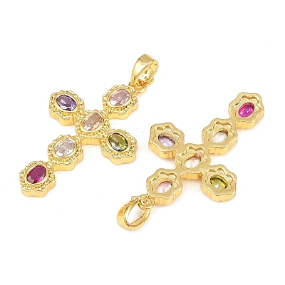 Brass Micro Pave Cubic Zirconia Pendants KK-H262-08G-1