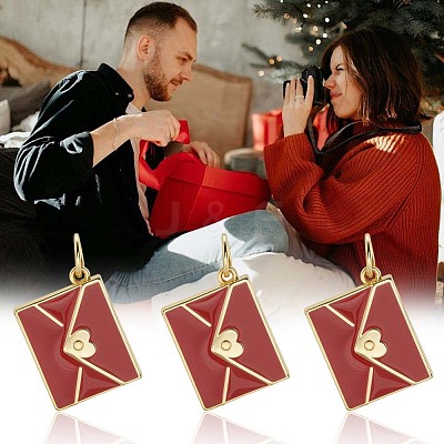 10Pcs Rack Plating Brass Enamel Pendants KK-BBC0020-60G-02-1