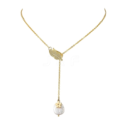 Adjustable Brass Micro Pave Clear Cubic Zirconia Leaf Lariat Necklaces NJEW-JN06467-1