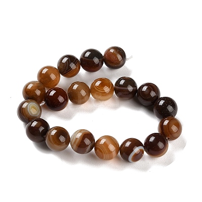 Natural Striped Agate/Banded Agate Beads Strands G-Z060-A01-C10-1