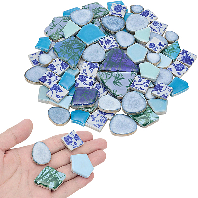 500G 4 Styles Mosaic Tiles Porcelain Cabochons DIY-SP0007-73-1