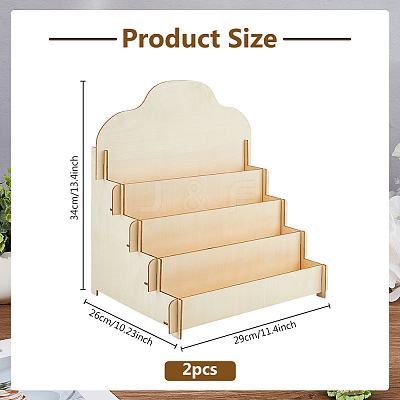4-Tier Wood Card Display Stand ODIS-WH0025-219-1