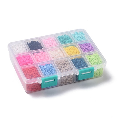 150G 15 Colors Handmade Polymer Clay Beads CLAY-JP0001-14-4mm-1