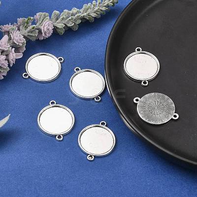 Tibetan Style Alloy Cabochon Connector Settings TIBE-M022-11AS-1