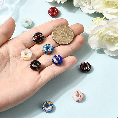 Handmade Millefiori Lampwork European beads X-LK-R010-M-1