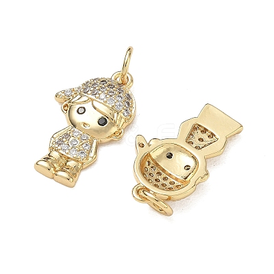 Brass Micro Pave Black Cubic Zirconia Pendants CU-CBA9AFC-01G-23-1