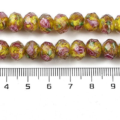 Handmade Gold Sand Lampwork Beads Strands LAMP-R141-10mm-23-1