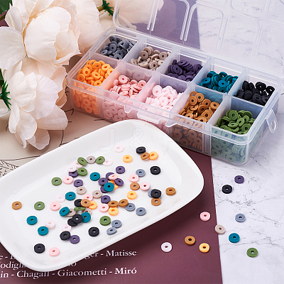 2100Pcs 10 Colors Handmade Polymer Clay Beads CLAY-BT0001-04-1