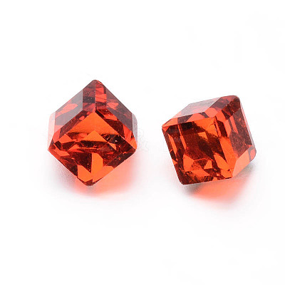 Faceted Cube Glass Cabochons X-GGLA-L007C-03-1