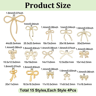 60Pcs 15 Styles Alloy Pendants FIND-UN0007-16-1