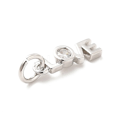 Rack Plating Brass Cubic Zirconia Charms KK-K270-25P-1