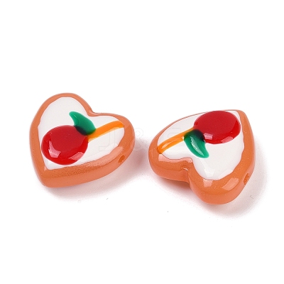 Handmade Heart Lampwork Beads Strands LAMP-P069-04B-04-1