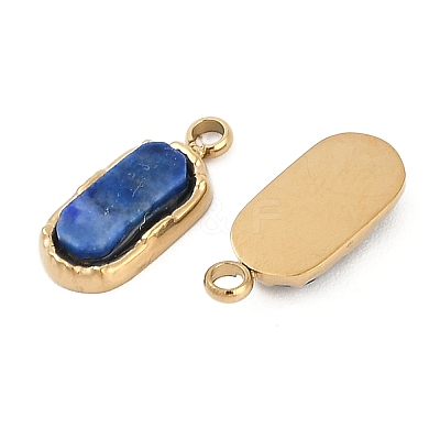 Natural Lapis Lazuli Rectangle Charms STAS-I325-141A-G-1