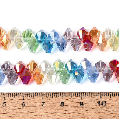 Electroplate Transparent Glass Beads Strands EGLA-N025-03A-A01-1