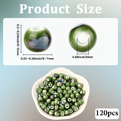 120Pcs Handmade Porcelain Beads PORC-LT0001-13E-1