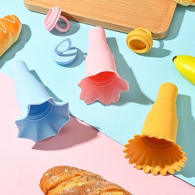 Silicone Ice Cream Cone Ice Pop Holder Sets DIY-CJC0006-20-1