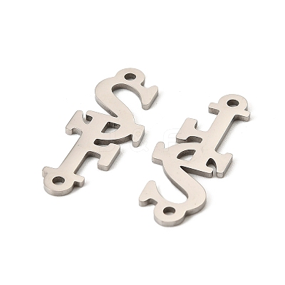 201 Stainless Steel Connector Charms STAS-D380-02P-1