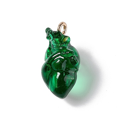 Transparent Resin Pendants RESI-E028-01G-10-1