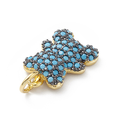 Rack Plating Brass Micro Pave Cubic Zirconia Charms KK-H443-06G-01-1